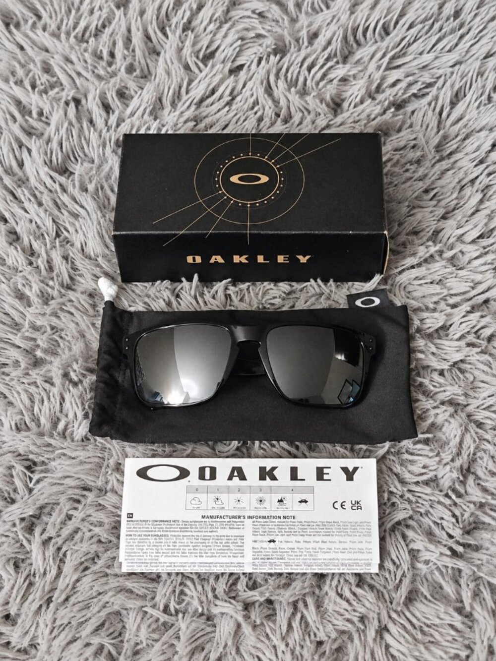 Oakley Holbrook XL Sunglasses PRIZM Black Iridium Custom Polished Black Size 59